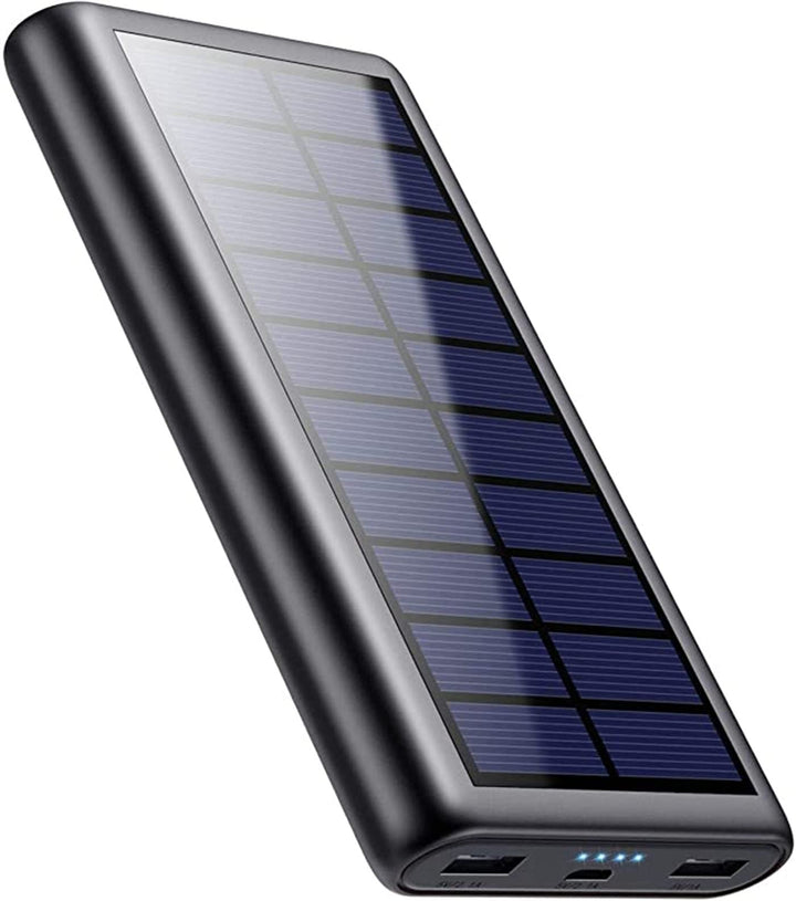 Solar Powerbank 26800mAh, USB C Power Bank Tragbares Solarladegerät, 15W PD3.0A Schnellladung Extern