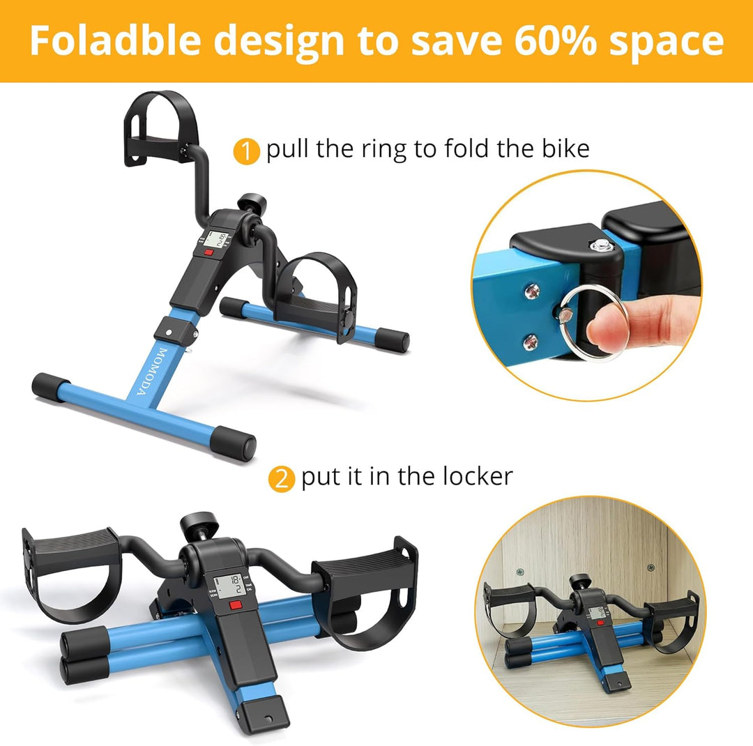 Mini Fahrrad Pedal Trainer für Arm- und Beintrainer Heimtrainer mit LCD-Monitor Büro, Büro
