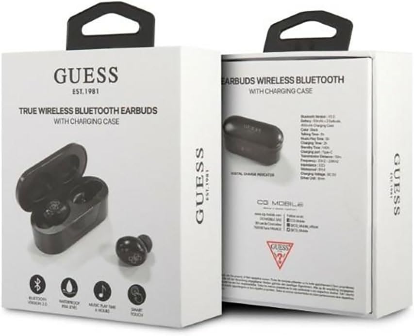 GUESS Kopfhörer Bluetooth GUTWST31EK TWS + Dockingstation Schwarz