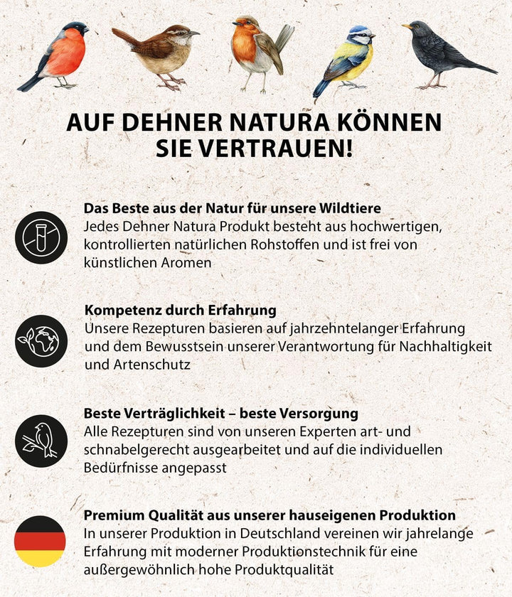 Dehner Natura Premium Meisenknödelring gefüllt, inkl. 10 Meisenknödel ohne Netz, ganzjähriges Wildvo