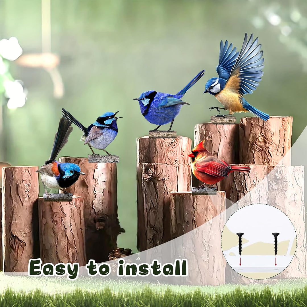 Gartendeko Bemalte Vogel 5 Stück Vögel Gartenstecker Deko Gartendeko Für Draussen Metall Bunt Bemalt