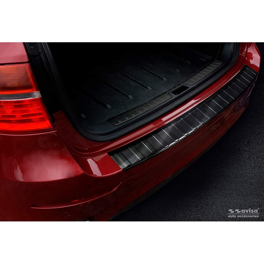 Schwarz Edelstahl Heckstossstangenschutz kompatibel mit BMW X6 (E71) 2009-2014