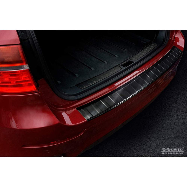 Schwarz Edelstahl Heckstossstangenschutz kompatibel mit BMW X6 (E71) 2009-2014