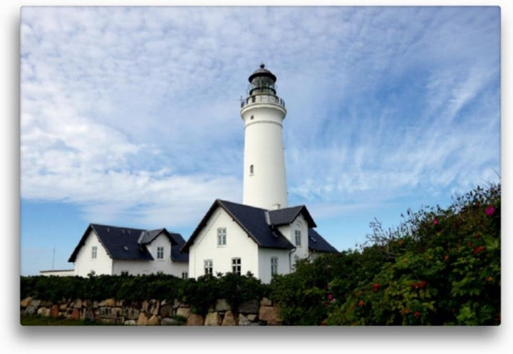 Premium Textil-Leinwand 45 x 30 cm Quer-Format Hirtshals Fyr | Wandbild, HD-Bild auf Keilrahmen, Fer