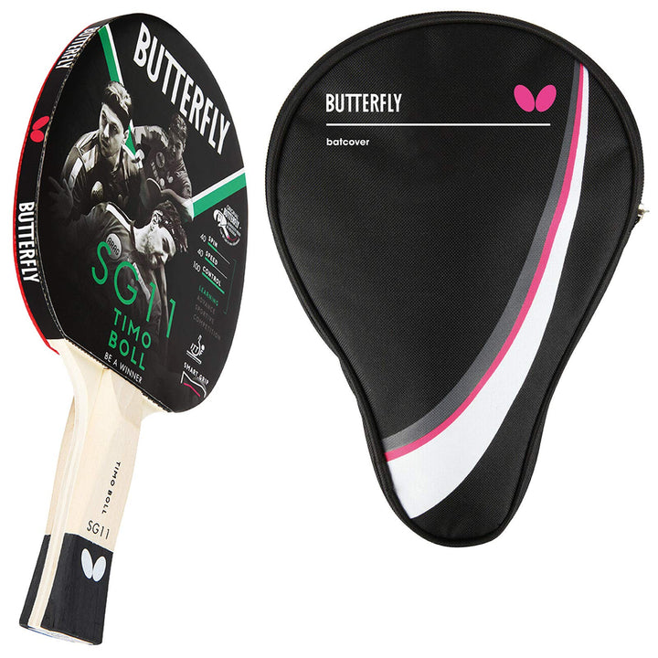 Butterfly Timo Boll SG11 Tischtennisschläger + Tischtennishülle Drive Case | Tischtennisschlägerset