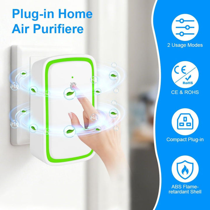AUAUY 2 Stück Luftreiniger, Air Purifier LonizerGenerator, Plug in Negativ Lonen Luftreiniger, Besei