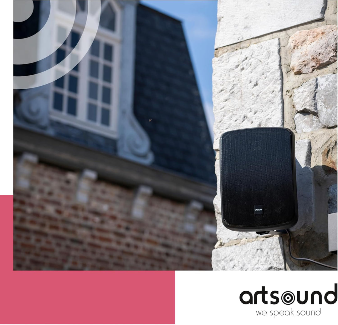 Artsound ASW65.2, 2er-Set wasserdichte Lautsprecher, 2-Wege-HiFi-Lautsprecher, 20-140 Watt, mit Wand