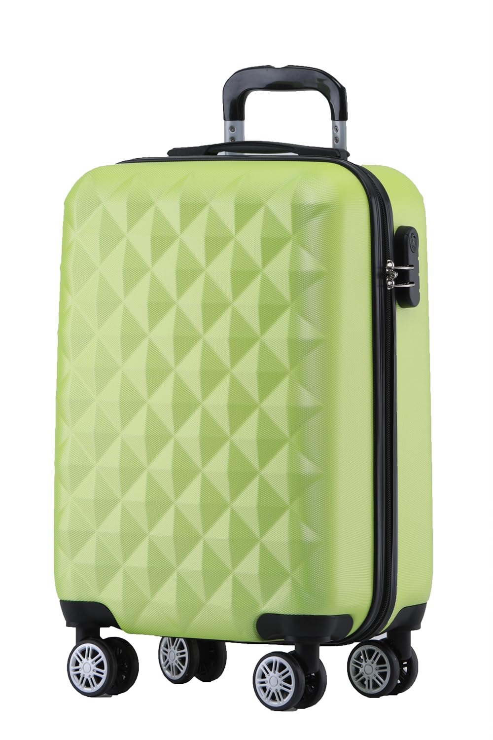 BEIBYE Zwillingsrollen 2066 Hartschale Trolley Koffer Reisekoffer Gepäck M-L-XL-Set (Grün, M) Grün M
