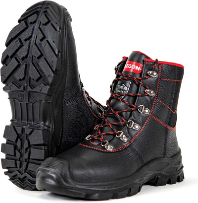 Oregon Sarawak Klasse 1 Kettensägen-Schnittschutzstiefel aus Leder, Stahlkappen, Sicherheits-Arbeits