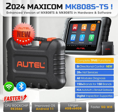 Autel 2023 Neuestes MK808S-TS OBD-II Diagnosewerkzeuge TPMS-Programmier Neulerntool Diagnosescanner