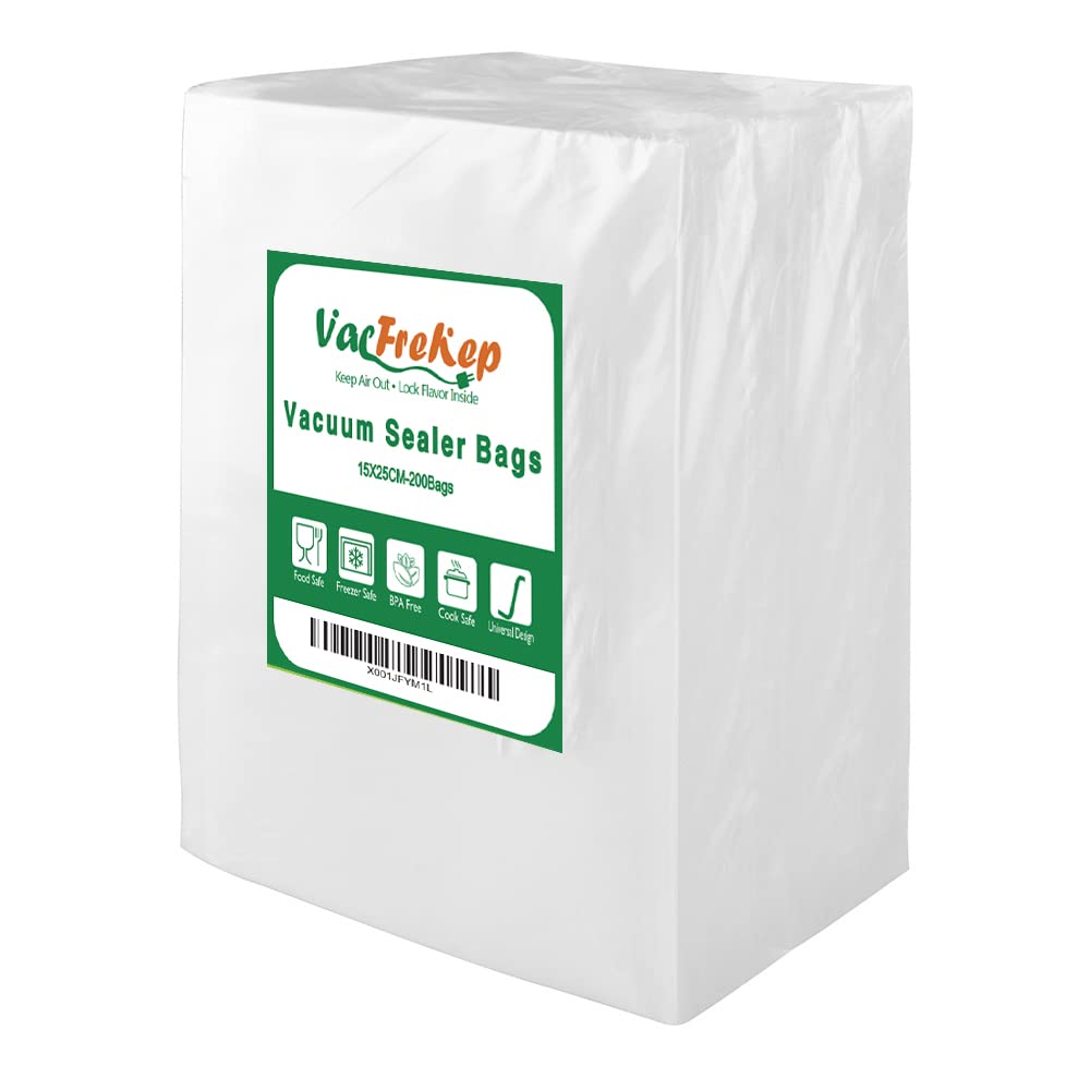VacFreKep 200 Beutel 15x25cm Vakuumier Beutel Vakuumbeutel für Lebensmittel,BPA-Frei Sous Vide Vakuu