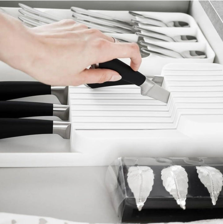 Messerorganizer für 18 Messer – zweistufiger Messerblock für Küchenschublade oder freistehend, rutsc