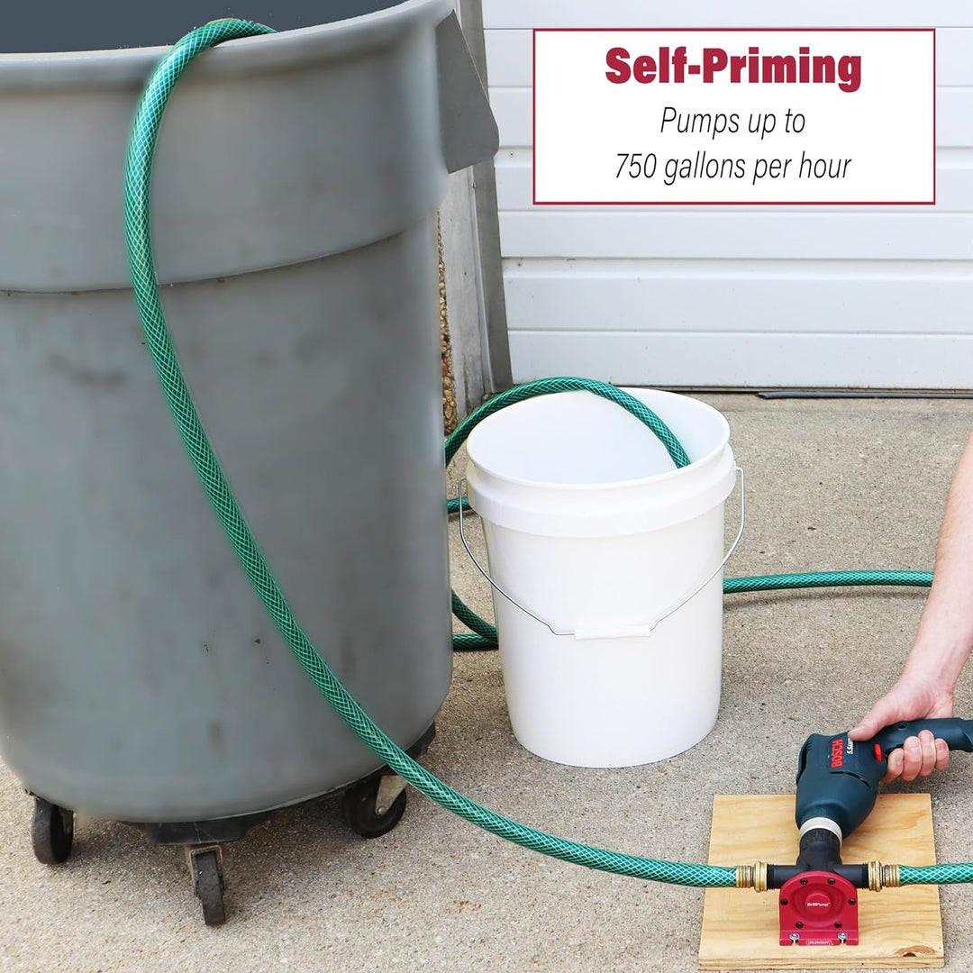 Milescraft 1314 selbstansaugende Bohrmaschinen Pumpe 3000 l/h – Wassertransferpumpe – für Pools, Gär