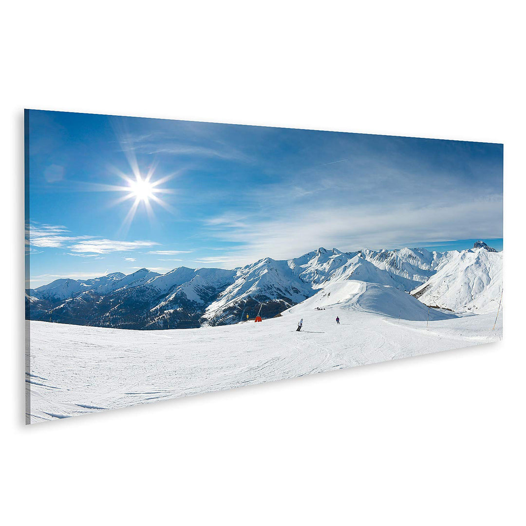 islandburner Bild auf Leinwand Skipiste In Den Bergen Bilder Wandbilder Poster Leinwand 120x40cm - P