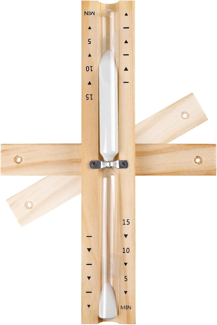 Sauna Sanduhr 15 Minuten Mit Hygrothermograph, Sanduhr Sauna, Drehbare Sauna Uhr Holz, Holz Saunauhr