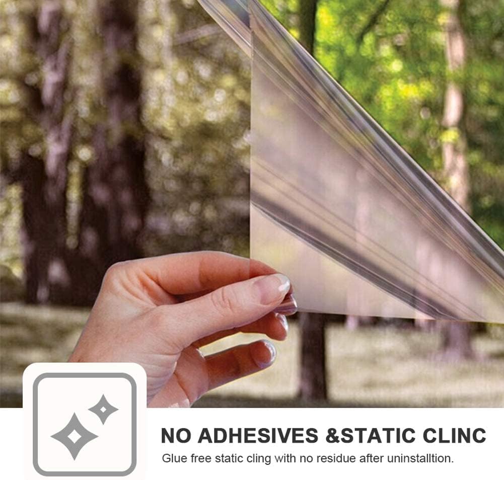 FILMGOO Fensterfolie Sichtschutz Spiegelfolie Fenster Selbstklebend Sonnenschutz Anti-UV Folie Priva