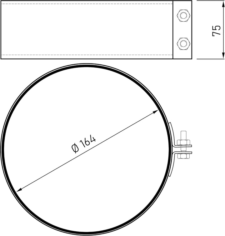 Ofenrohr Dichtschelle - Durchmesser Ø 160 mm - unlackiert | Rauchrohr Verbinder Bridge, Unlackiert