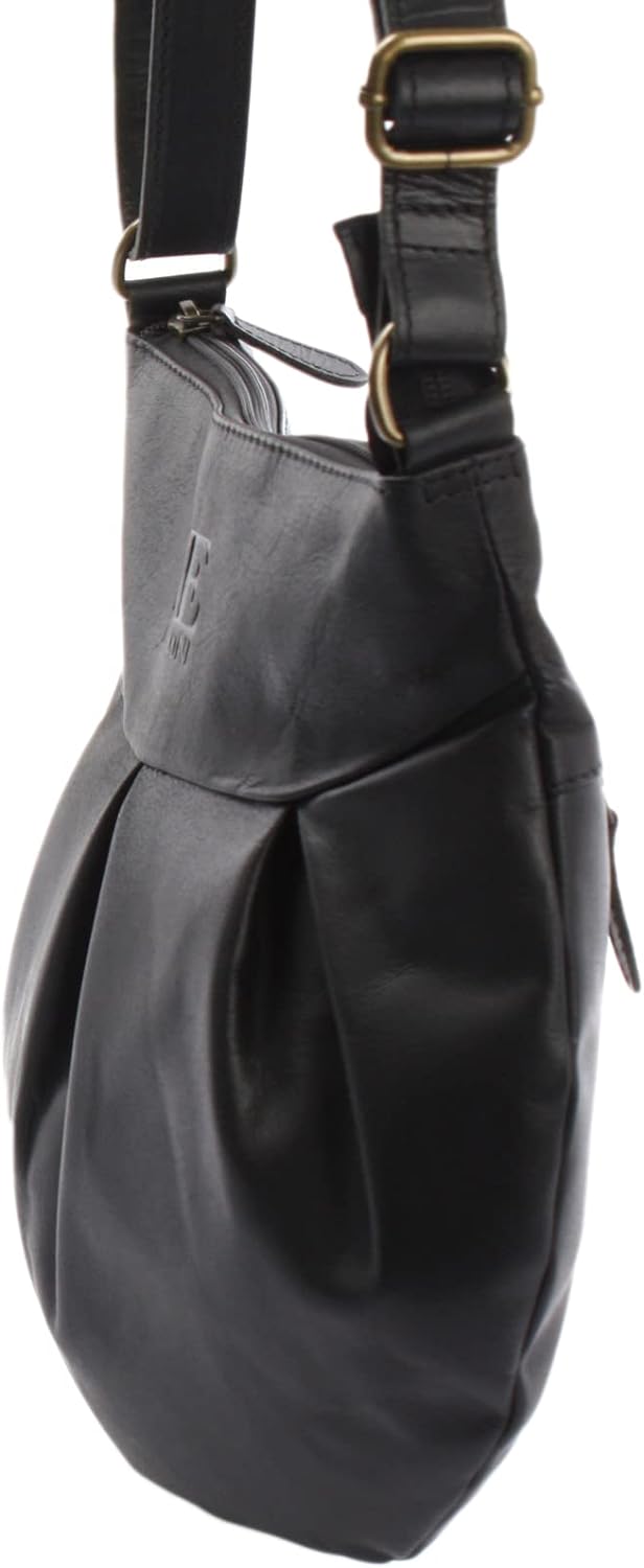 LECONI kleine Schultertasche Damentasche Umhängetasche natur weiche Ledertasche Handtasche Damen Led