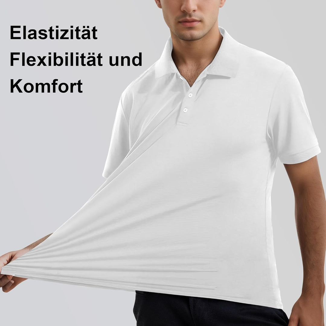 Liking Herren Basic Poloshirt Baumwolle Polo Shirts Polohemd Kurzarmshirt mit Knopfleiste 3er Pack 8