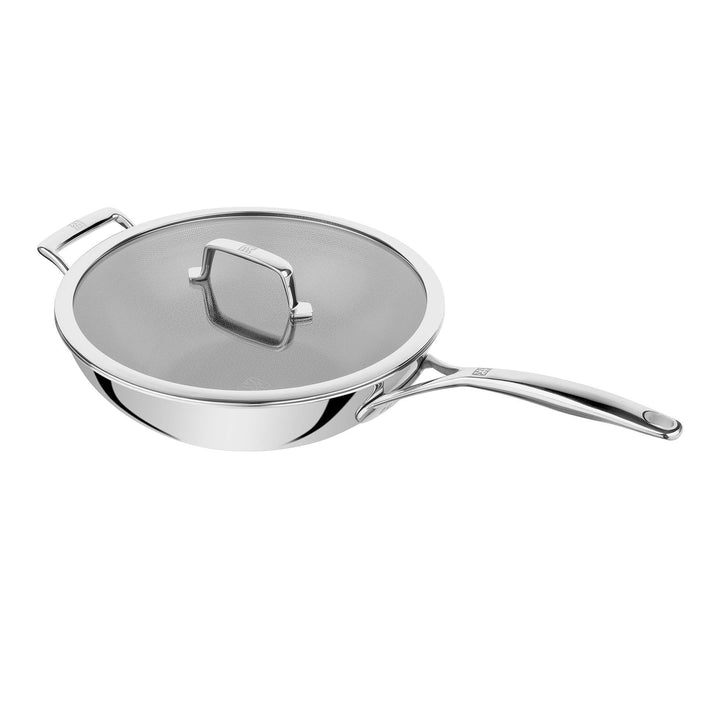 ZWILLING Peak Wok 30 cm mit Glasdeckel, CERAFORCE HyCoat, 18/10 Edelstahl