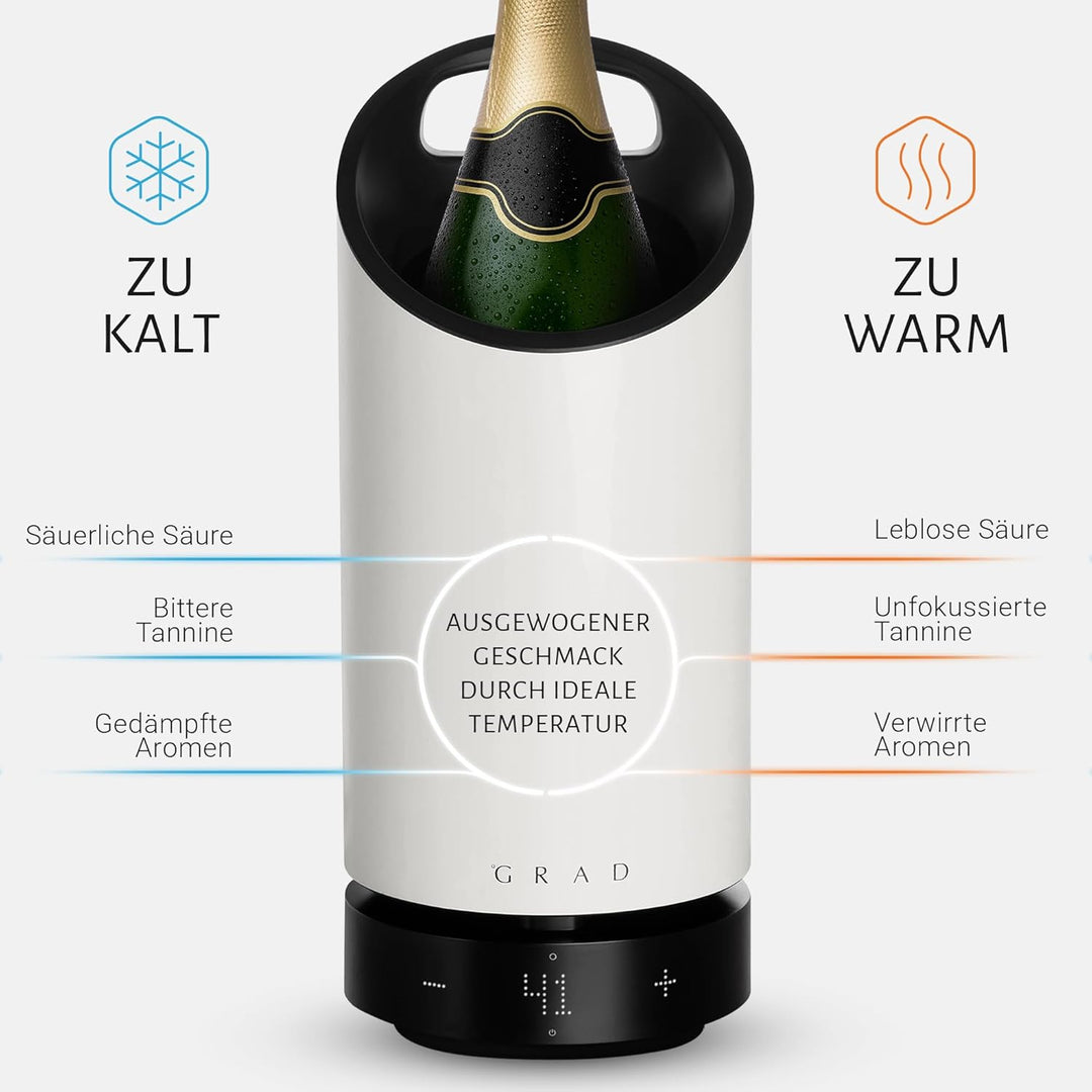 Grad - No.1 Cooler - Weiss - Isoliertes Design hält Getränke stundenlang kalt - Perfekt als Wein Ges