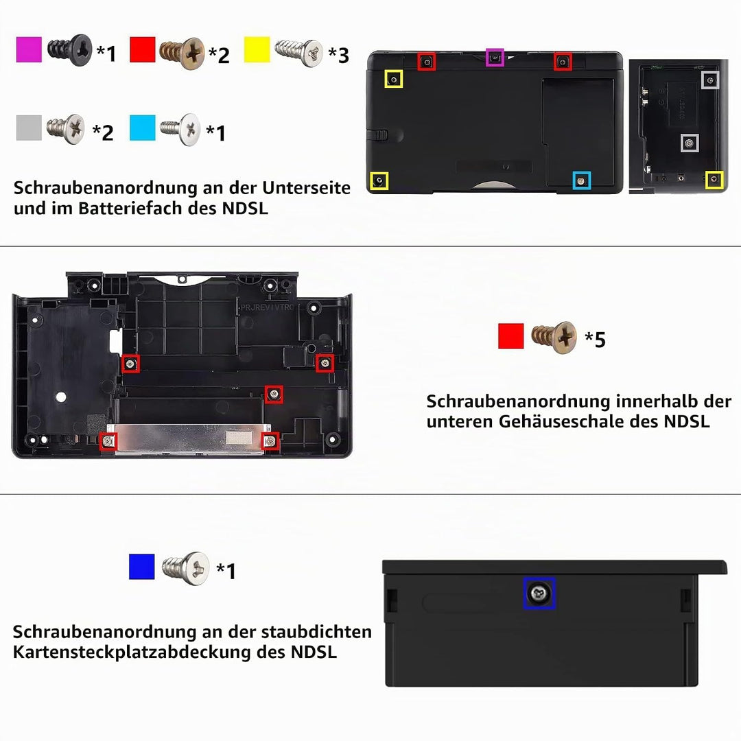 eXtremeRate Full Gehäuse Case für Nintendo DS Lite NDSL, DIY-Ersatz Voll Hülle&amp;Knöpfen&amp;Screen Protec