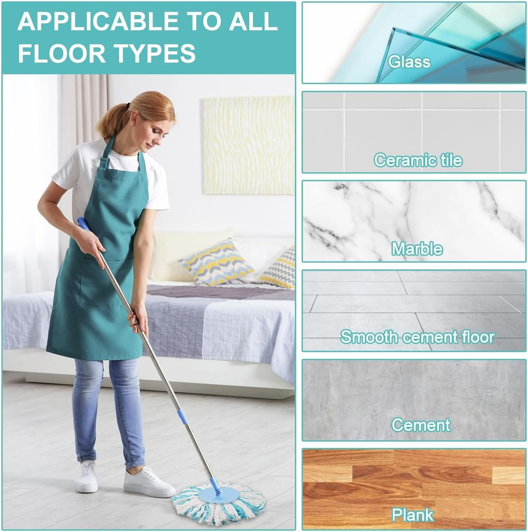 4 Stück Ersatzkopf für Leifheit Clean Twist Disc Mop Micro Set,2-Faser-System für Leifheit Clean Twi