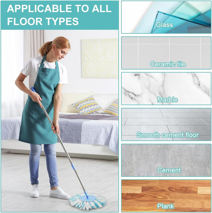 4 Stück Ersatzkopf für Leifheit Clean Twist Disc Mop Micro Set,2-Faser-System für Leifheit Clean Twi