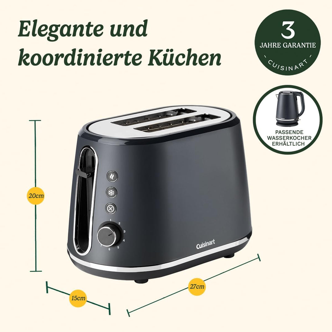 Cuisinart 2-Schlitz Toaster mit 7 Bräunungsstufen und extra breiten Schlitzen mit Selbstzentrierung
