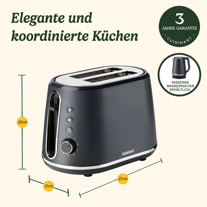 Cuisinart 2-Schlitz Toaster mit 7 Bräunungsstufen und extra breiten Schlitzen mit Selbstzentrierung
