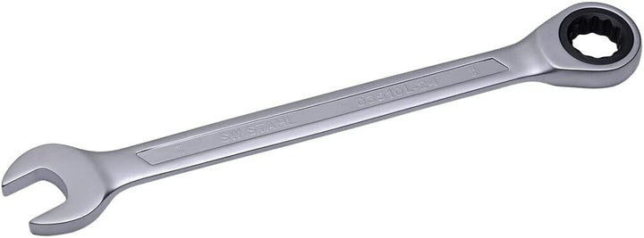 SW-Stahl 03510L-24 Gabelringratschenschlüssel 24 mm I feinverzahnt mit 72 Zähnen I Maulschlüssel mit