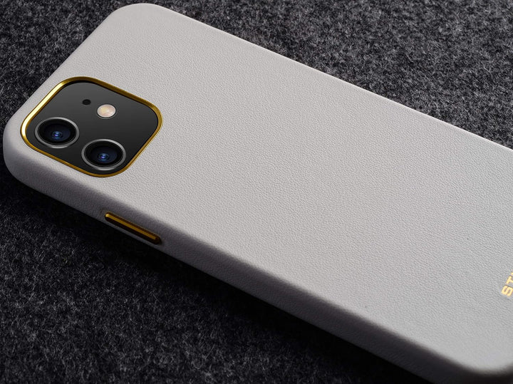 STILGUT Cover kompatibel mit iPhone 12 Mini Case aus Leder, Lederhülle, Hülle aus Leder, Ledercase -