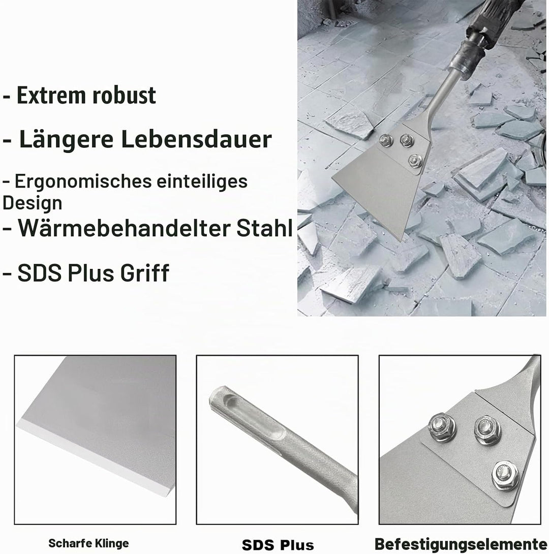Greywolf SDS Plus Bodenschaber-Set, 12,7 x 27,9 cm, Fliesenentfernungswerkzeug für SDS Plus Meissel
