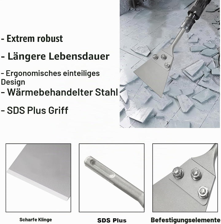 Greywolf SDS Plus Bodenschaber-Set, 12,7 x 27,9 cm, Fliesenentfernungswerkzeug für SDS Plus Meissel