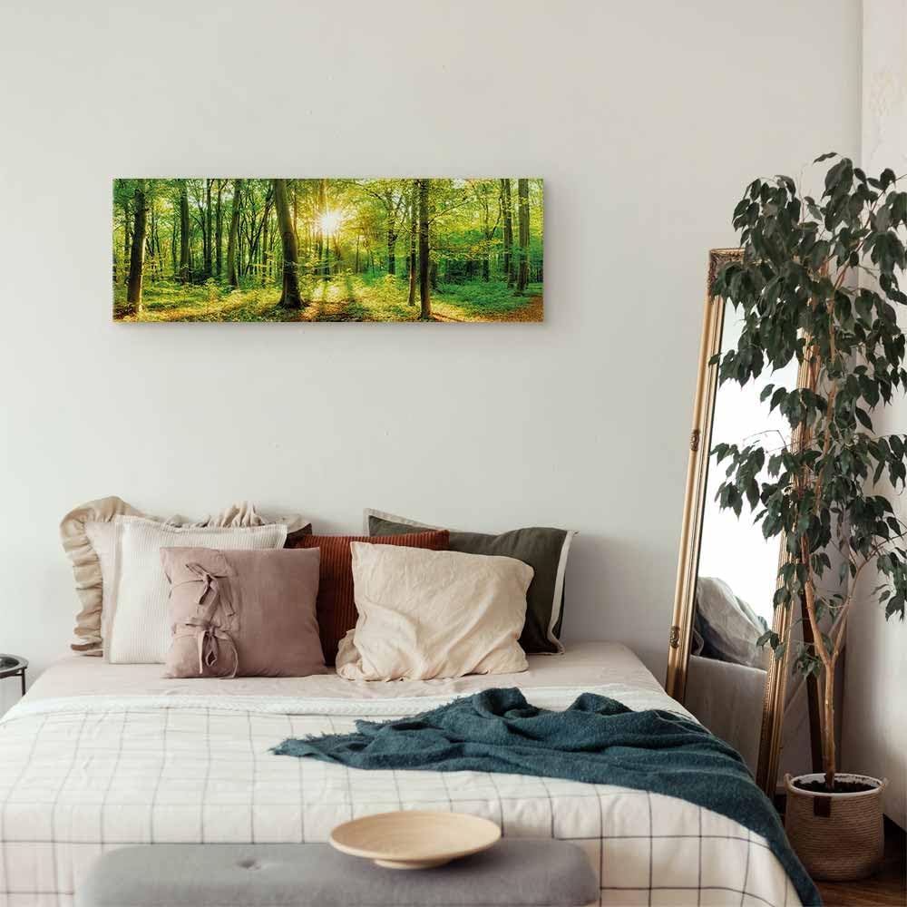 murando Akustikbild Wald 135x45 cm Bilder Akustikschaum Hochleistungsschallabsorber Schallschutz Lei