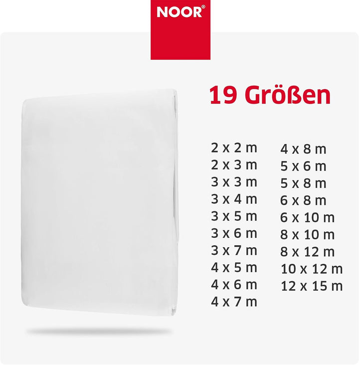 NOOR Abdeckplane SUPER 200g/m² Weiss I 3 x 7 m I Allzweckplane für Schutz vor Witterung I Ideal geei
