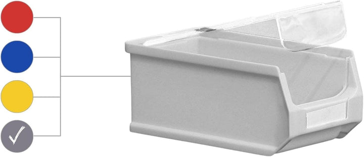 SuperSparSet 40x Graue Sichtlagerbox 2.0 mit Abdeckung | HxBxT 7,5x10x17,5cm | 0,8 Liter | Sichtlage