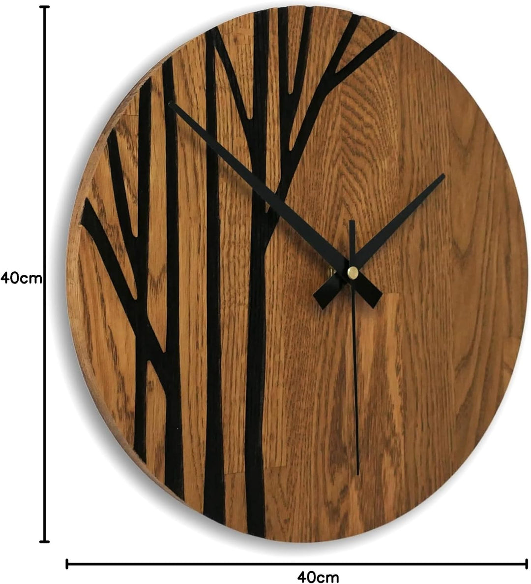 SENTOP Wanduhr aus Holz, Wanduhr aus Eiche, Moderne Wanduhr, Heimdekoration, Wanduhr aus echtem Eich