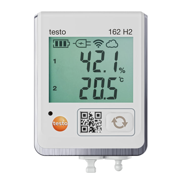 testo 0572 1625 162 H2 Multi-Datenlogger Messgrösse Temperatur, Luftfeuchtigkeit inkl. Wandhalterung