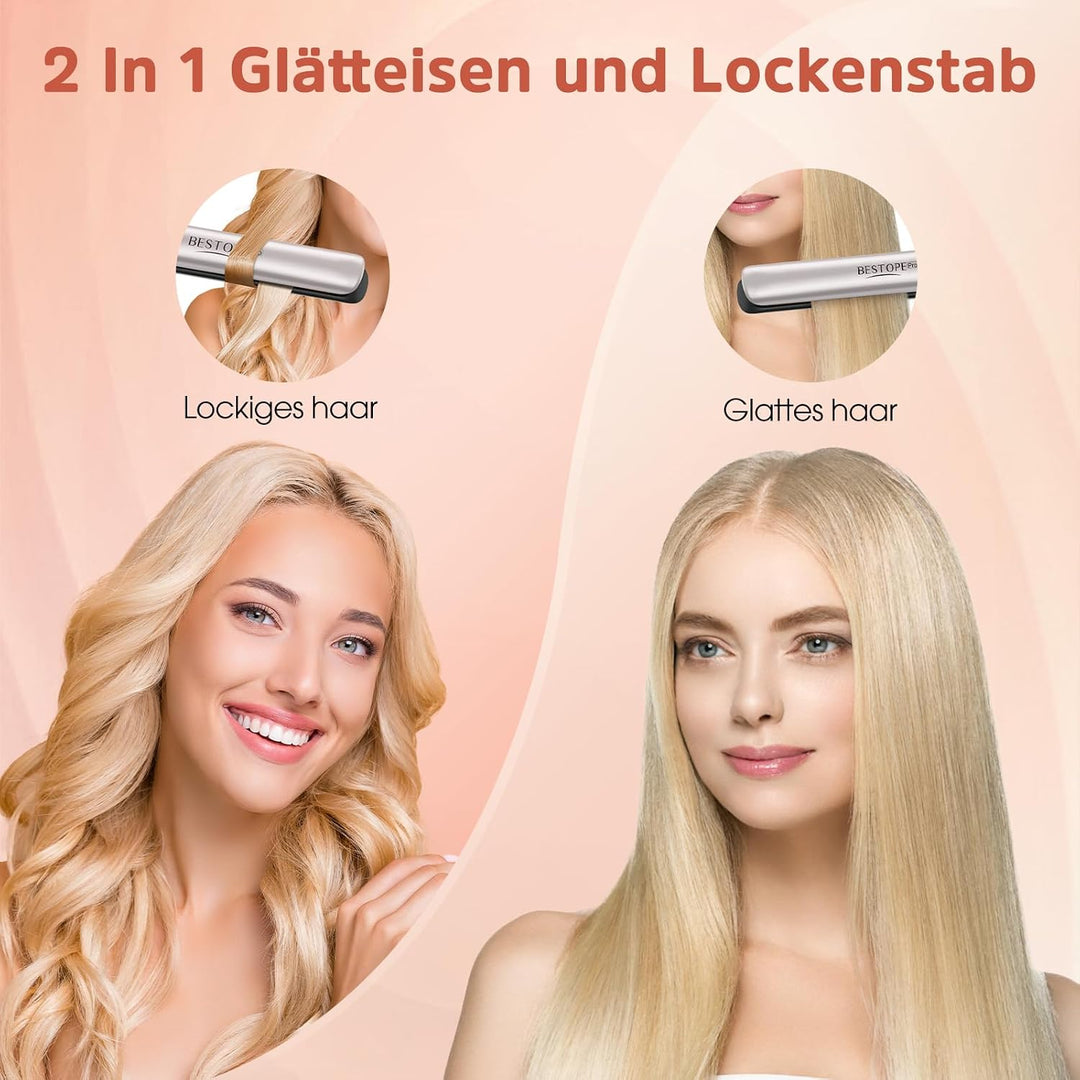 Glätteisen Locken und Glätten - Professional Ionen Haarglätter Weniger Frizz &amp; Statische Aufladung,