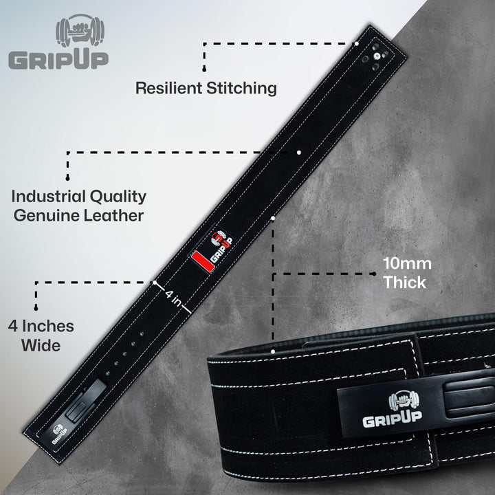 Gewichthebergürtel mit Lever Buckle – Professioneller Kraftsport Gürtel für schweres Heben, Powerlif
