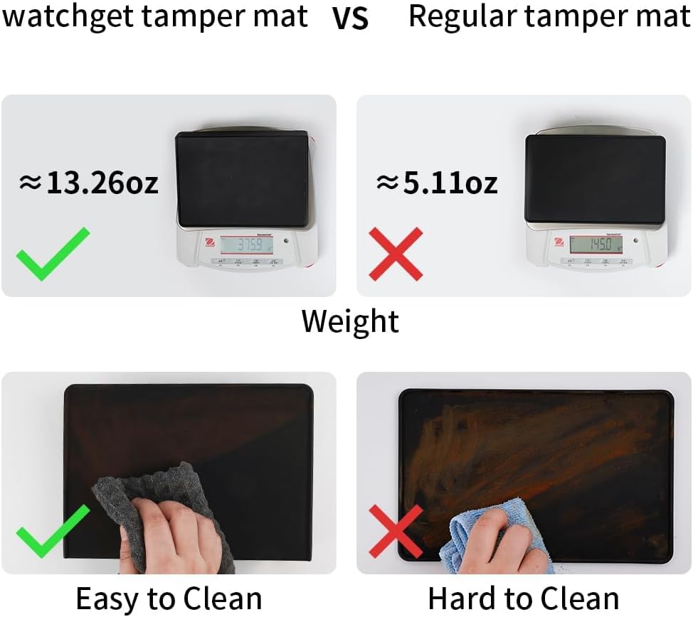 watchget Espresso-Tamping-Matte, Kaffee-Tamper-Matte, schwarzes Silikon-Pad in Lebensmittelqualität,
