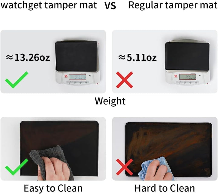 watchget Espresso-Tamping-Matte, Kaffee-Tamper-Matte, schwarzes Silikon-Pad in Lebensmittelqualität,
