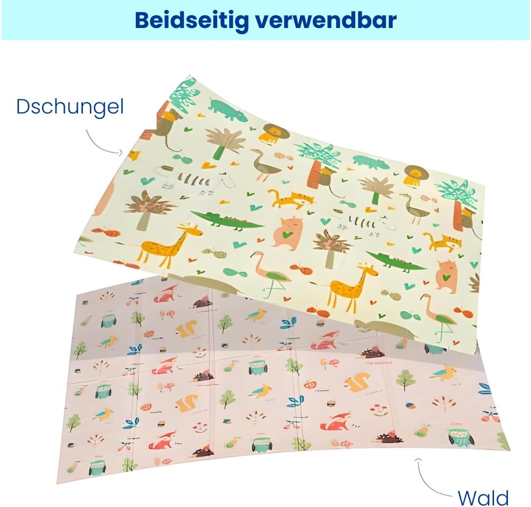 Edibaby, Krabbelmatte Baby, 180 x 150 cm, 1 cm Dicke, XPE Gepolstert, Teppich Spielmatte, Krabbeldec