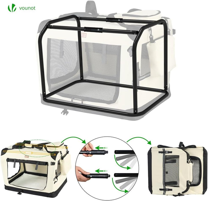 VOUNOT Hundebox faltbar, Transportbox Katze Hunde, Hundetasche, Oxford-Gewebe, Netzstoff, Atmungsakt