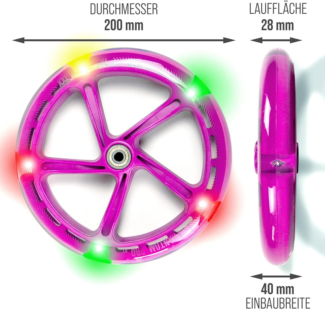 Apollo City Scooter 200mm Ersatzräderset - Pro Wheels mit ABEC 7 Kugellager, Roller Rad Ersatz-Räder