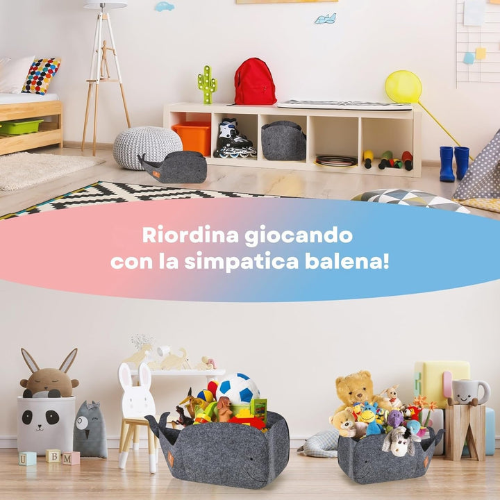 Swics® Aufbewahrungsbox Kinder | 30 L | Spielzeugkiste aus Filz | Perfekte Aufbewahrung für jedes Ka