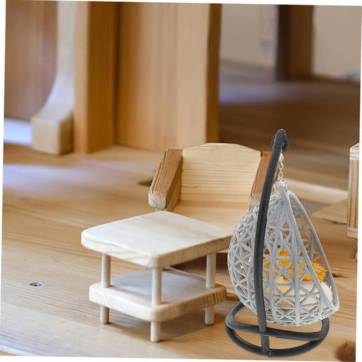 Toyvian Miniatur HäNgesessel Modell, 1:12 Puppenhaus MöBel DIY HäNgender Korb Schaukelstuhl Für Mädc