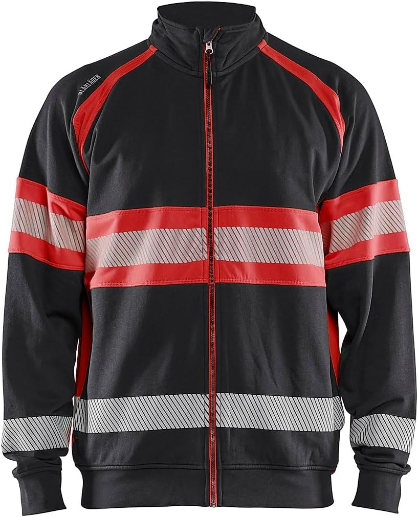Blaklader Warnschutzpullover 3551-1158 L Noir/Rouge Fluo, L Noir/Rouge Fluo