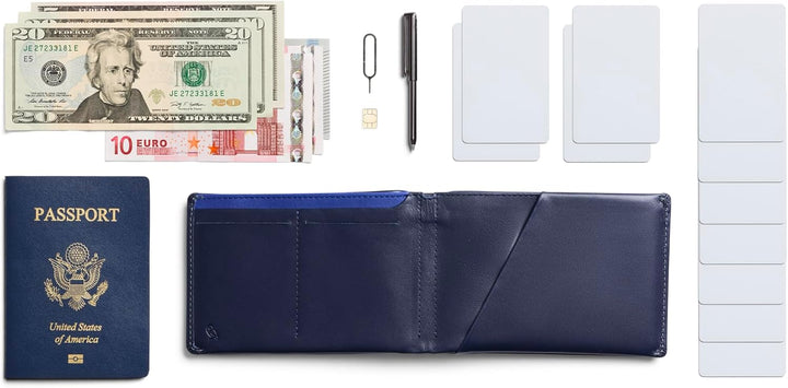 Bellroy Travel Wallet – Reisebrieftasche (Reisepass, Bordkarten, Scheine, Karten und Stift) Navy, Na